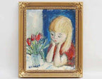“Girl in Thought with Tulips” by Alf Forslund