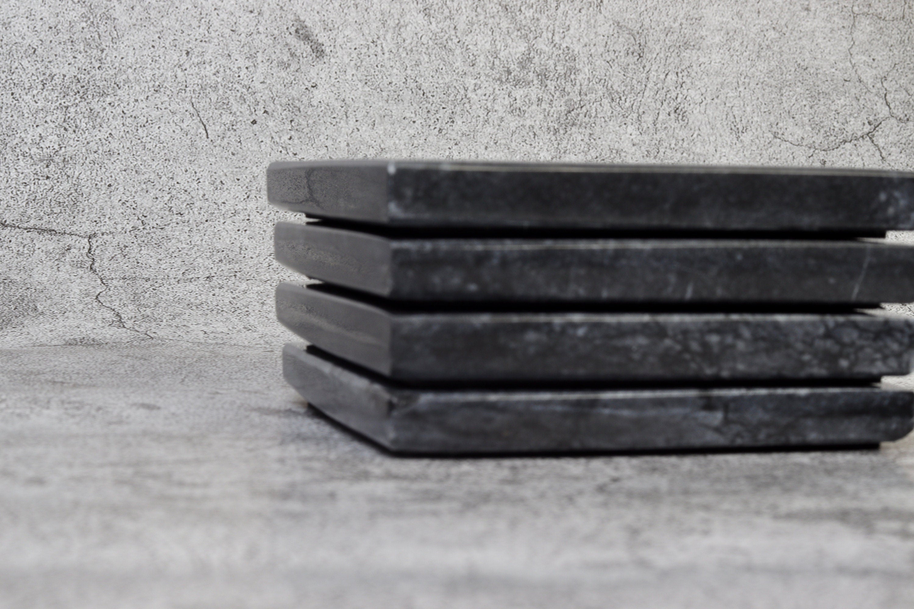 Set of 4 - Madeji Black Square Marble Coasters