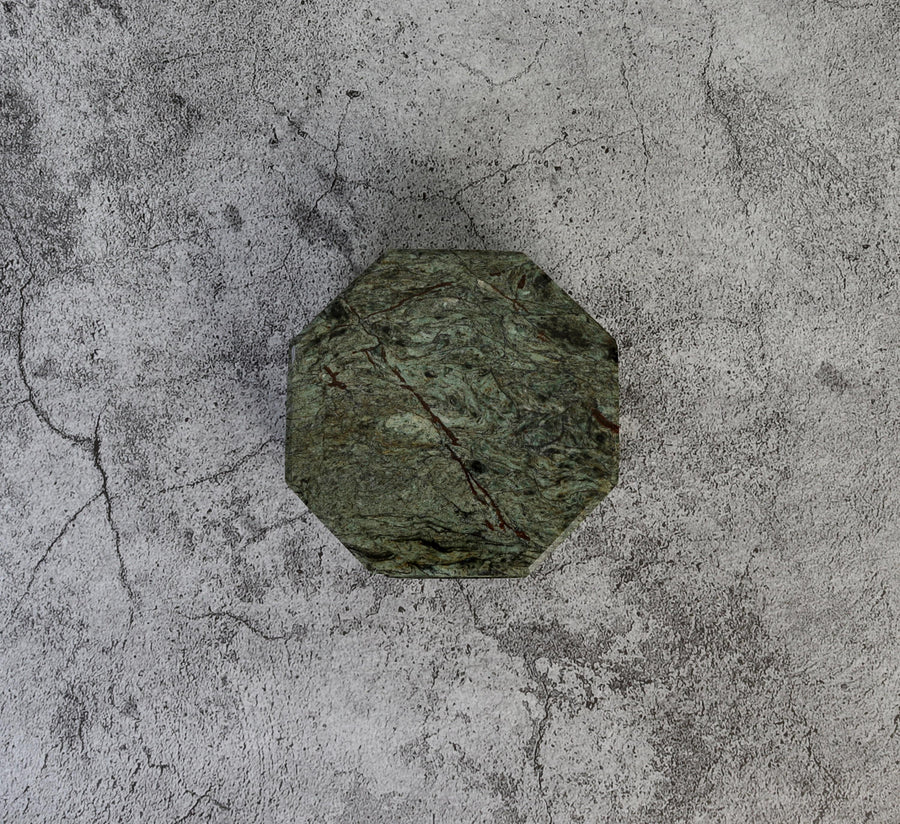 Set of 4 - Angelo Indian Green Extra Chunky Octagonal Marble Coasters