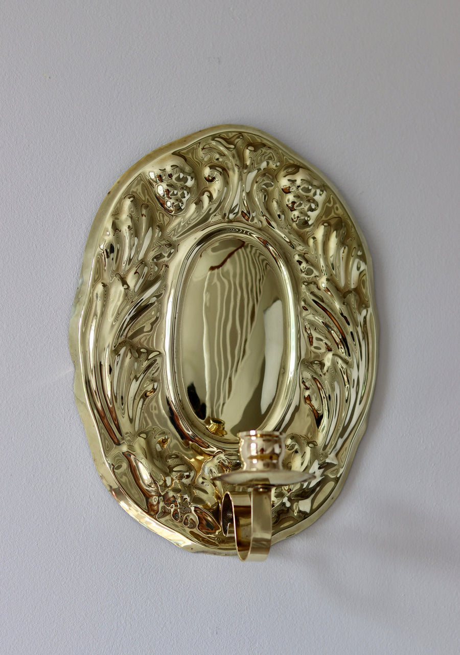 Pair of Vintage Swedish Brass Sconces by Gusum
