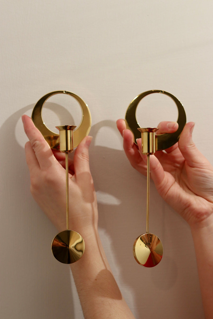 Pair of Swedish Brass sconces By Arthur Pe, Kolbäck