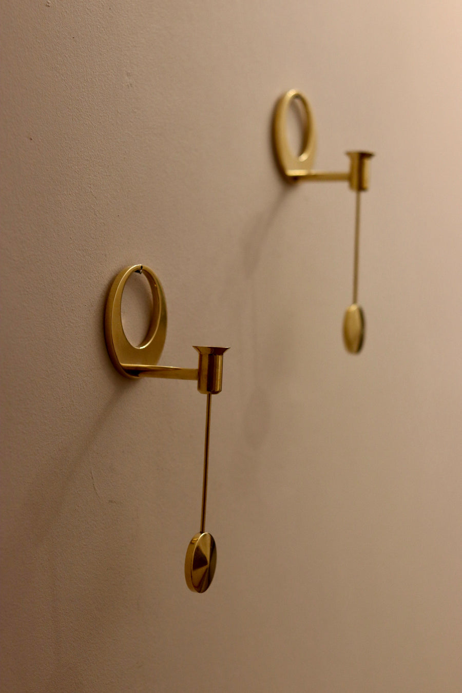 Pair of Swedish Brass sconces By Arthur Pe, Kolbäck