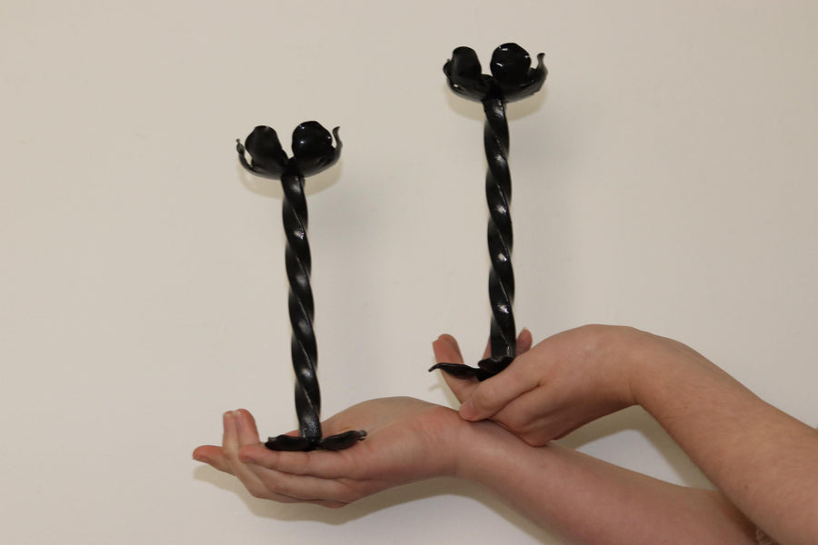 Pair of Vintage  Brutalist Style Candleholders
