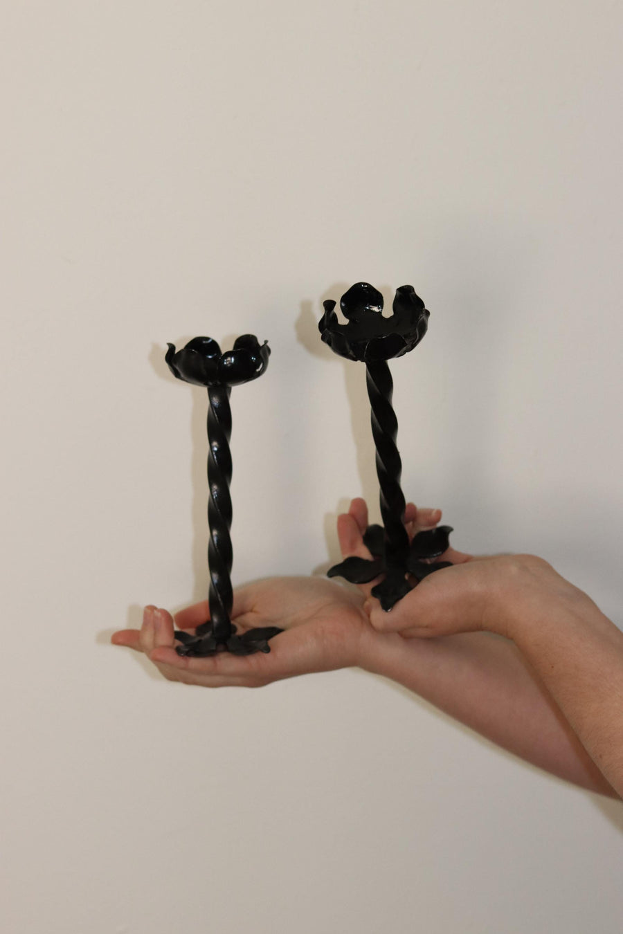 Pair of Vintage  Brutalist Style Candleholders
