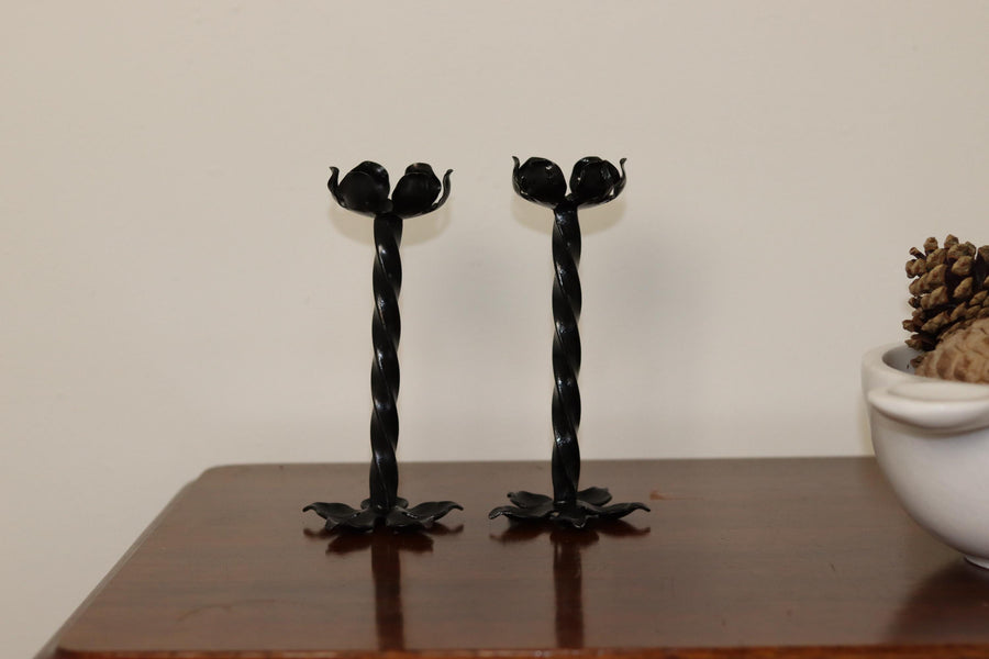 Pair of Vintage  Brutalist Style Candleholders