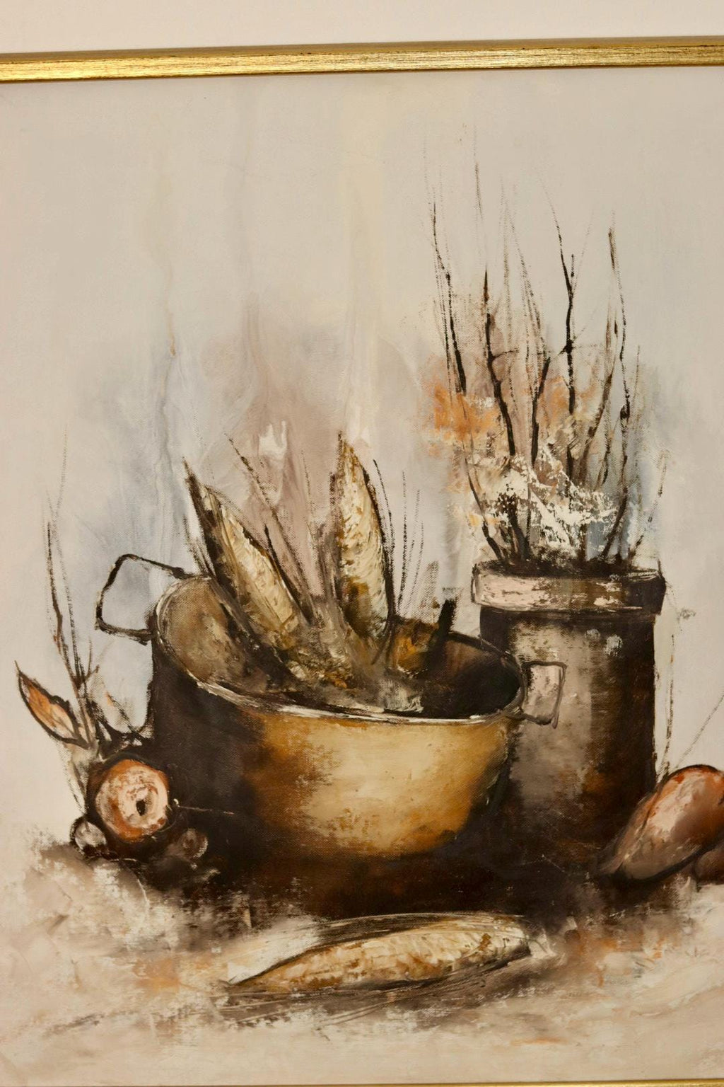 Swedish Mid-Century Oil on Canvas" Still Life Composition"