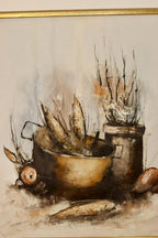 Swedish Mid-Century Oil on Canvas" Still Life Composition"