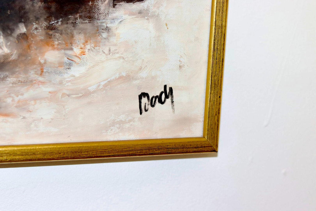 Swedish Mid-Century Oil on Canvas" Still Life Composition"