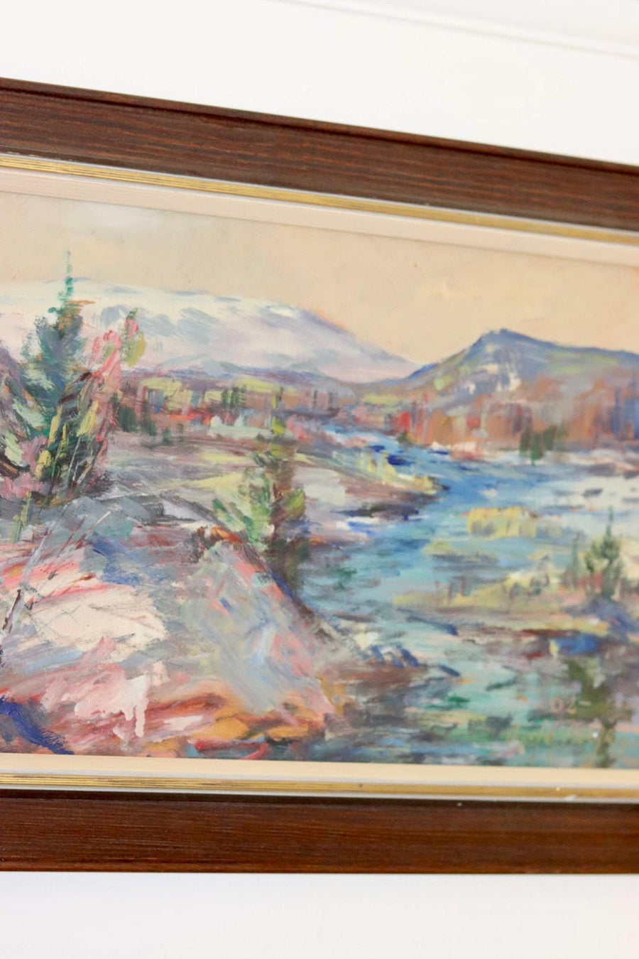 Swedish Mid-Century Oil Painting" Abstract Landscape "