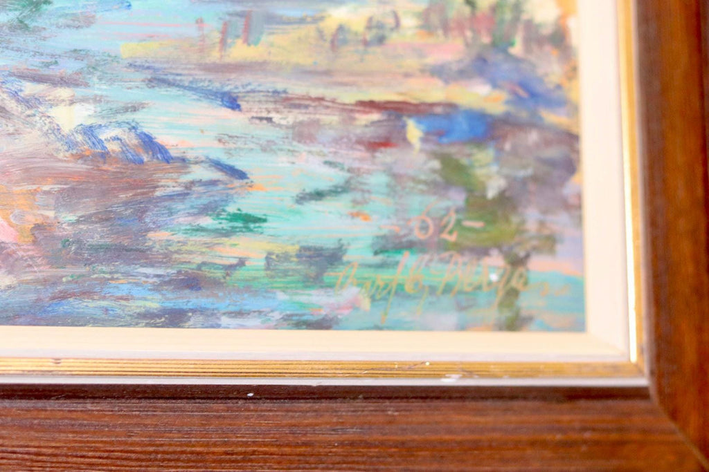 Swedish Mid-Century Oil Painting" Abstract Landscape "