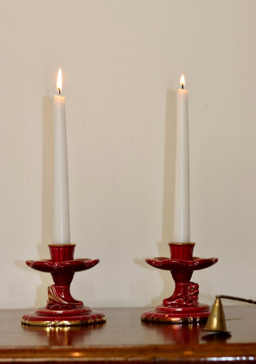Pair of Vintage Swedish Ceramic Candleholders