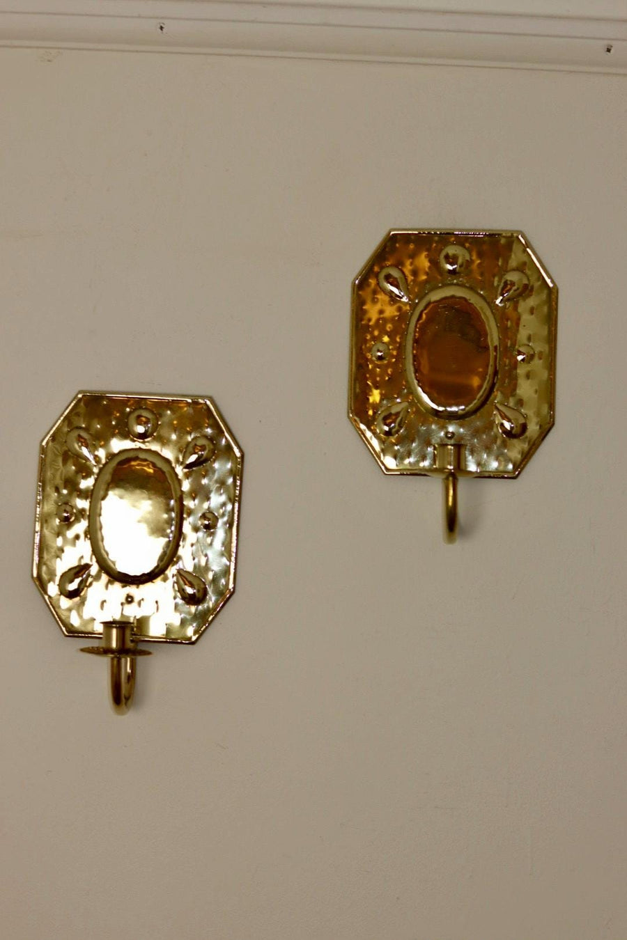 Pair Of Mid Century Swedish Brass Sconces
