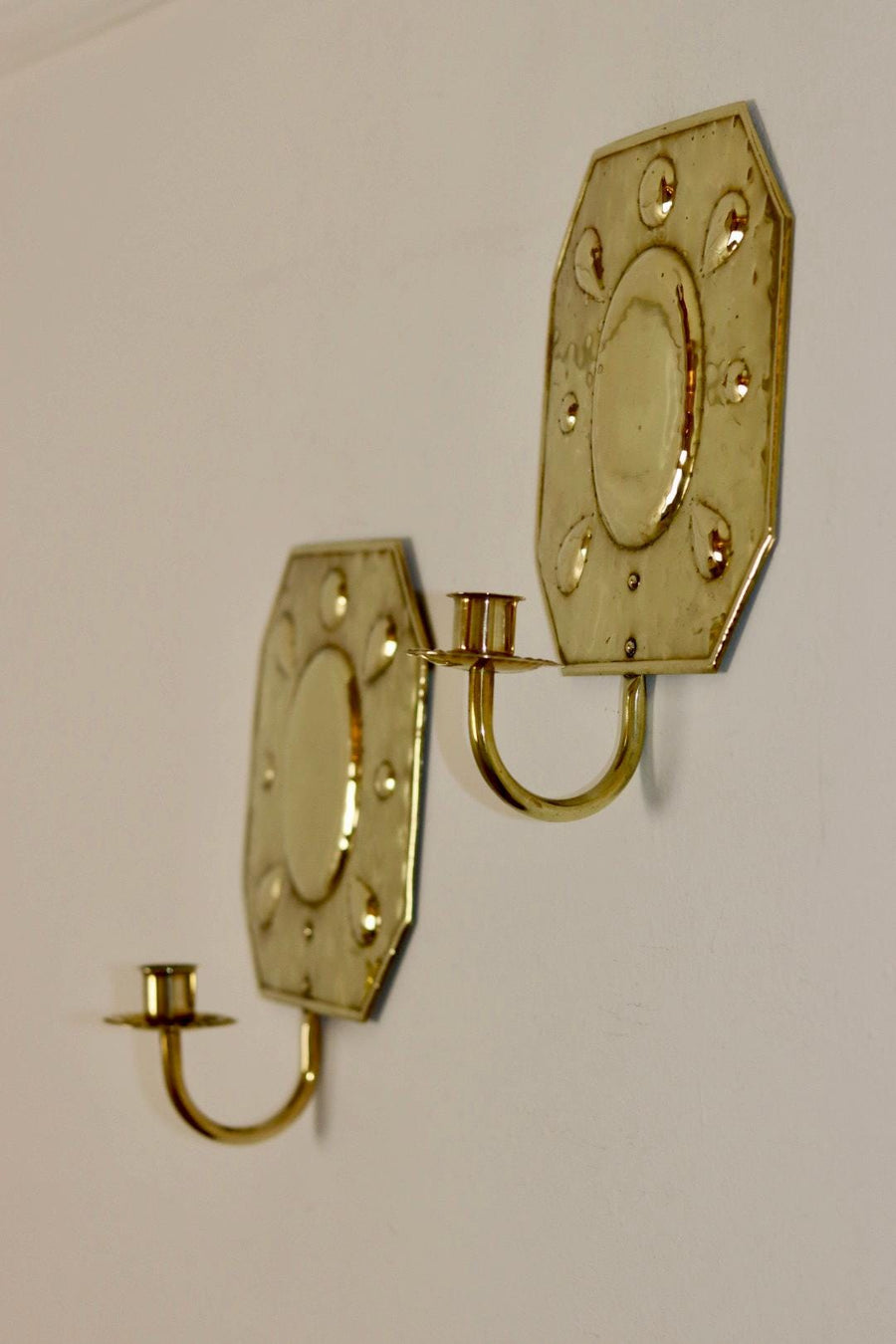 Pair Of Mid Century Swedish Brass Sconces