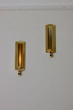 Pair Of Mid Century Style 24K Swedish Brass Sconces by Scandia