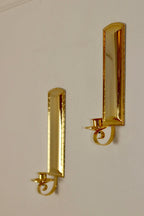 Pair Of Mid Century Style 24K Swedish Brass Sconces by Scandia