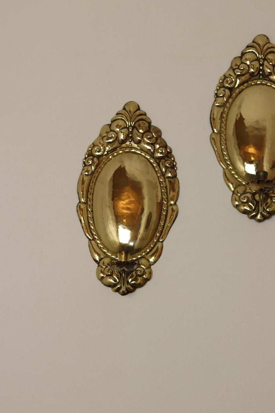 Pair Of Mid Century Swedish Brass Sconces