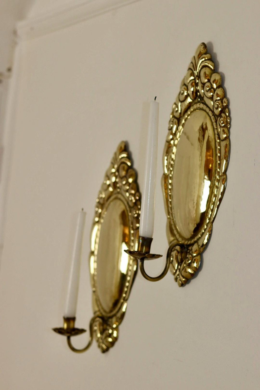 Pair Of Mid Century Swedish Brass Sconces