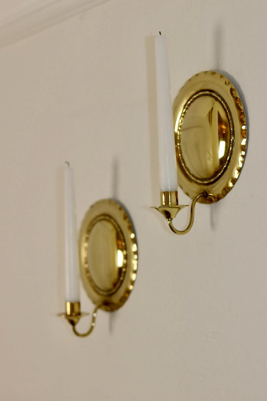 Pair Of Mid Century Swedish Brass Sconces