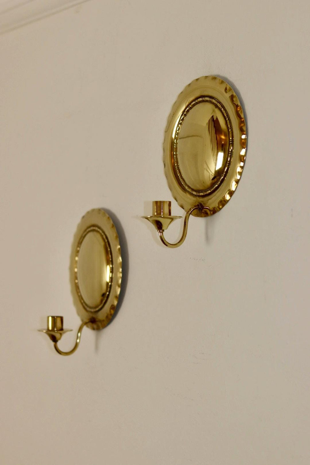 Pair Of Mid Century Swedish Brass Sconces
