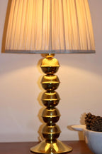 Pair Of Mid-Century Tall Swedish Brass Bobbin Lamps by  Kosta Elammatur, 1960/70's.