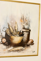 Swedish Mid-Century Oil on Canvas" Still Life Composition"