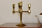 Four-Arm Swedish Brass Candelabra by Gusum