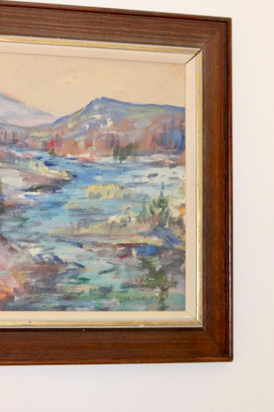 Swedish Mid-Century Oil Painting" Abstract Landscape "
