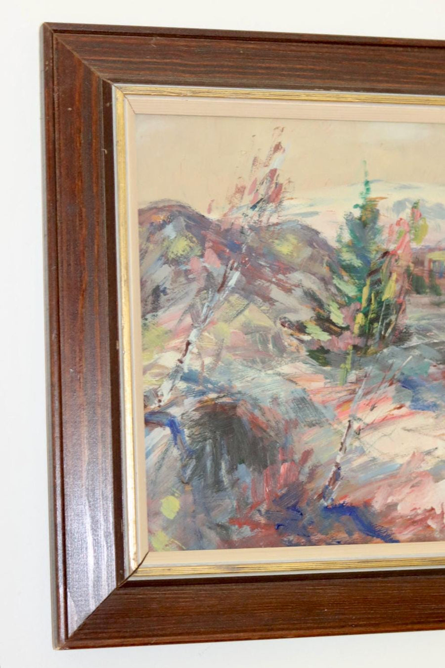 Swedish Mid-Century Oil Painting" Abstract Landscape "
