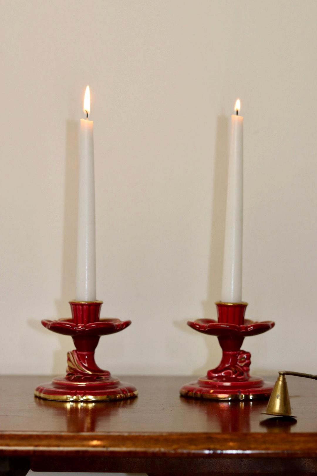 Pair of Vintage Swedish Ceramic Candleholders