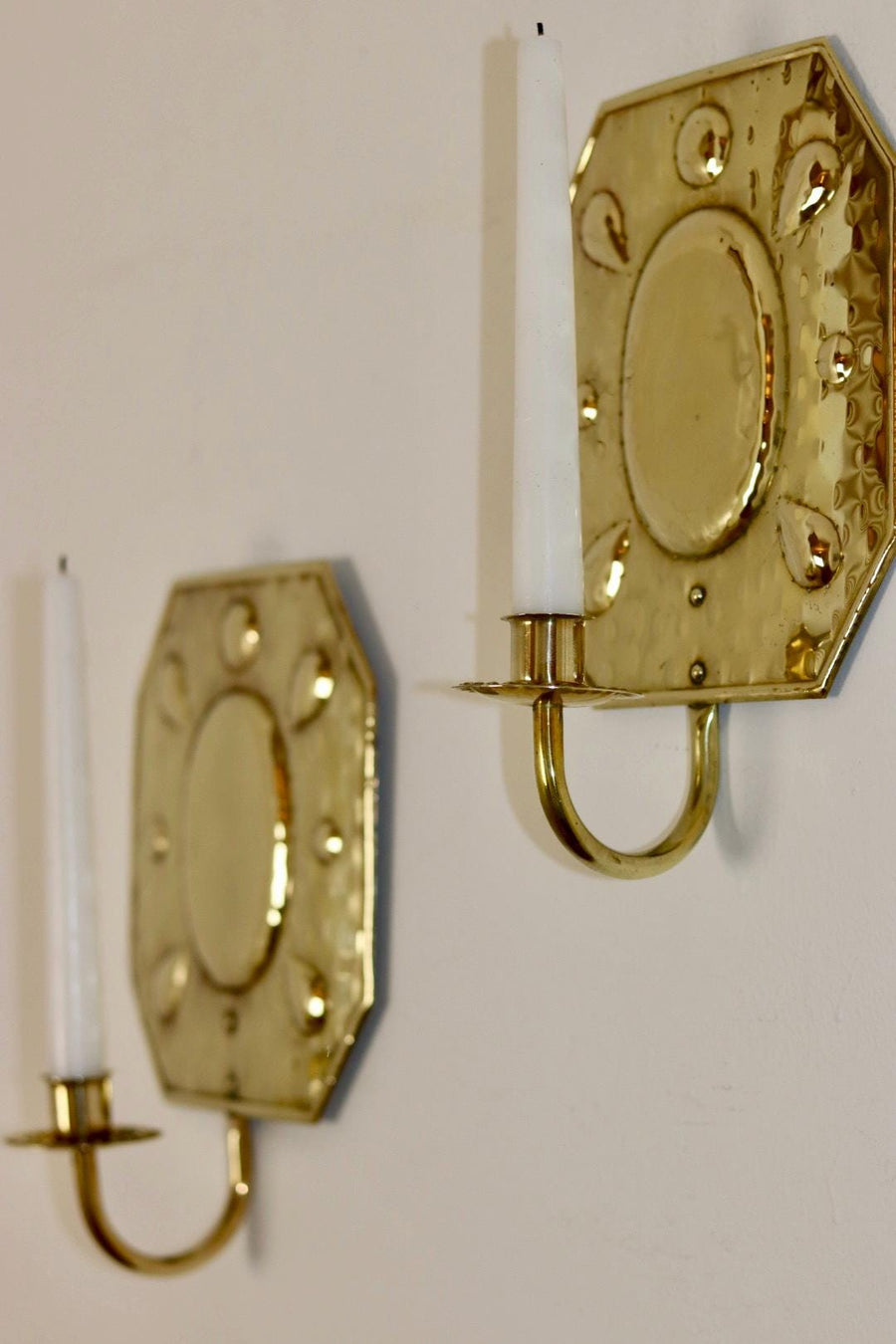 Pair Of Mid Century Swedish Brass Sconces