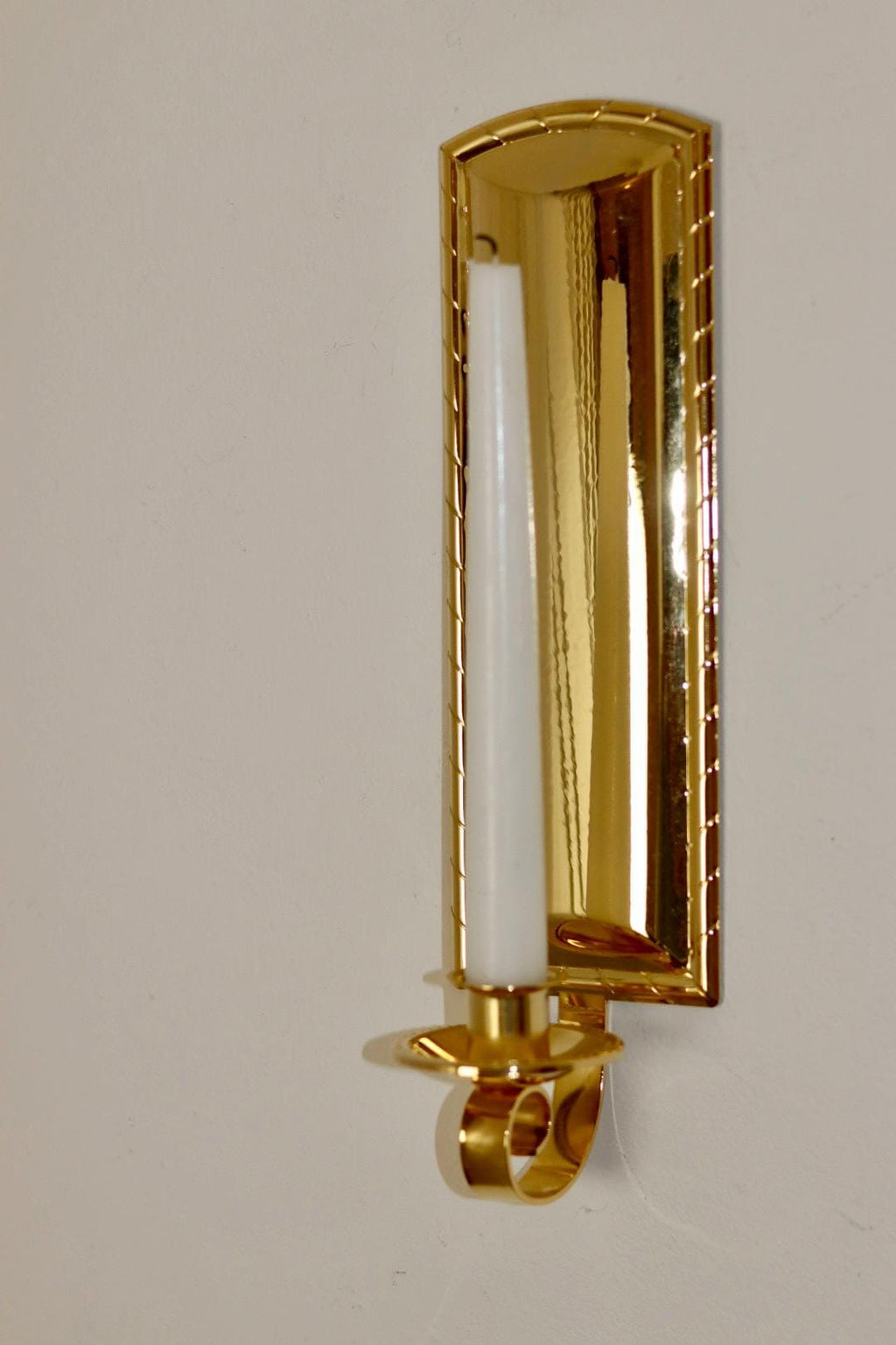 Pair Of Mid Century Style 24K Swedish Brass Sconces by Scandia