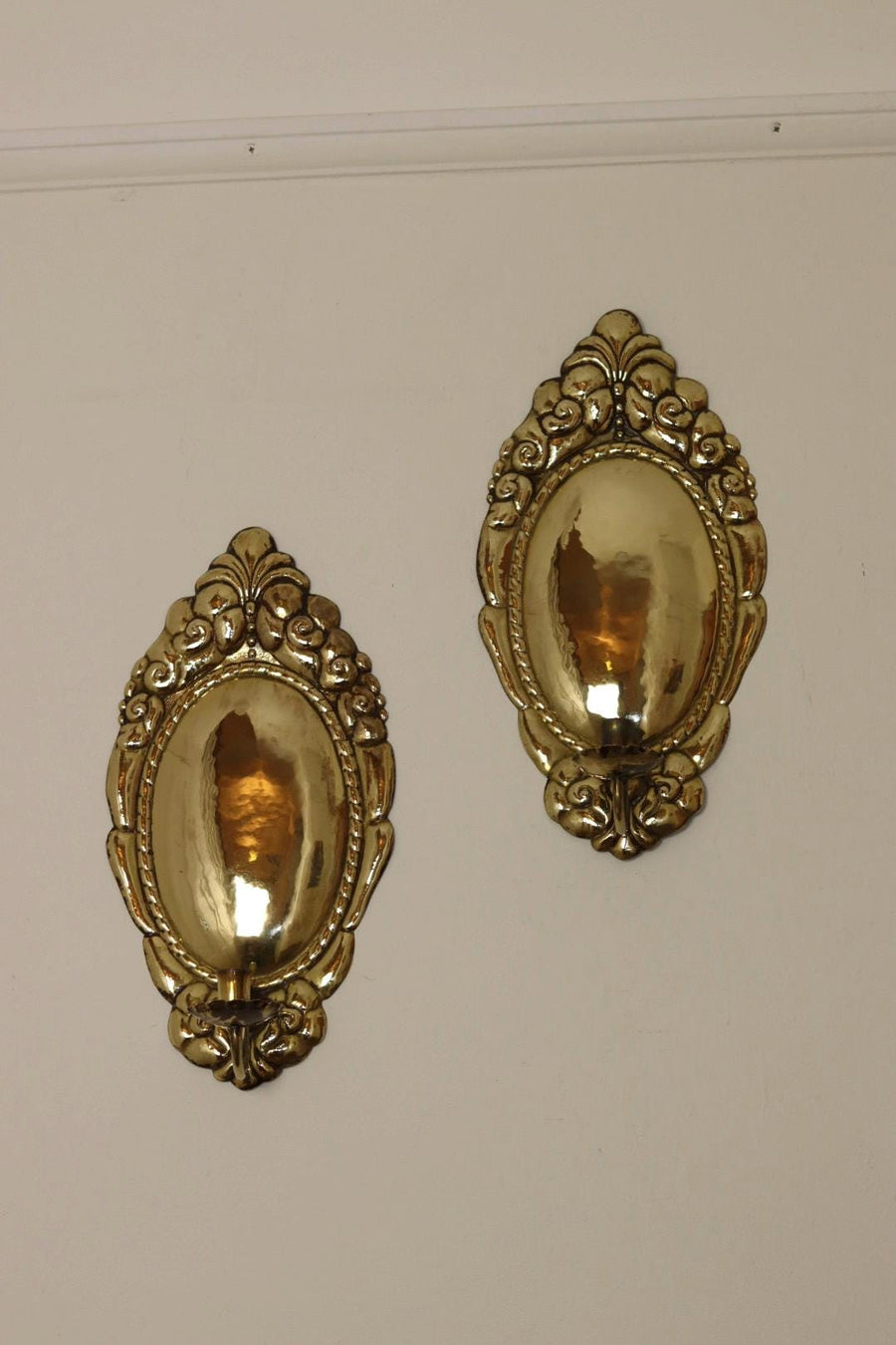Pair Of Mid Century Swedish Brass Sconces