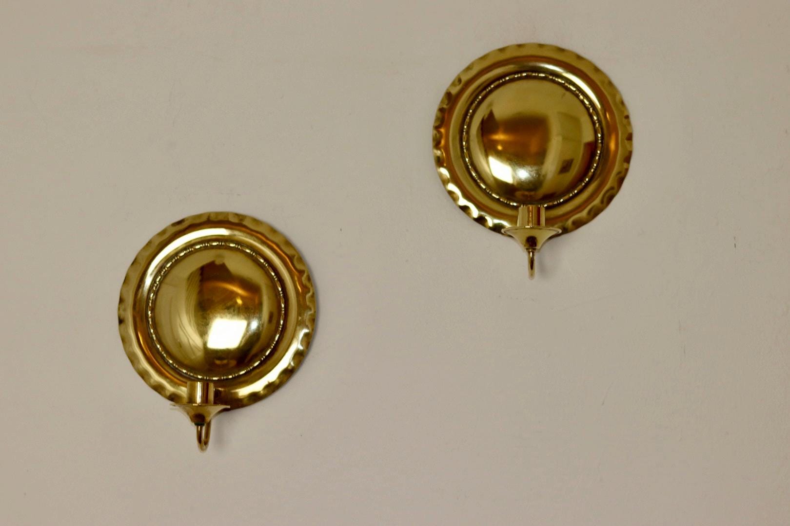 Pair Of Mid Century Swedish Brass Sconces