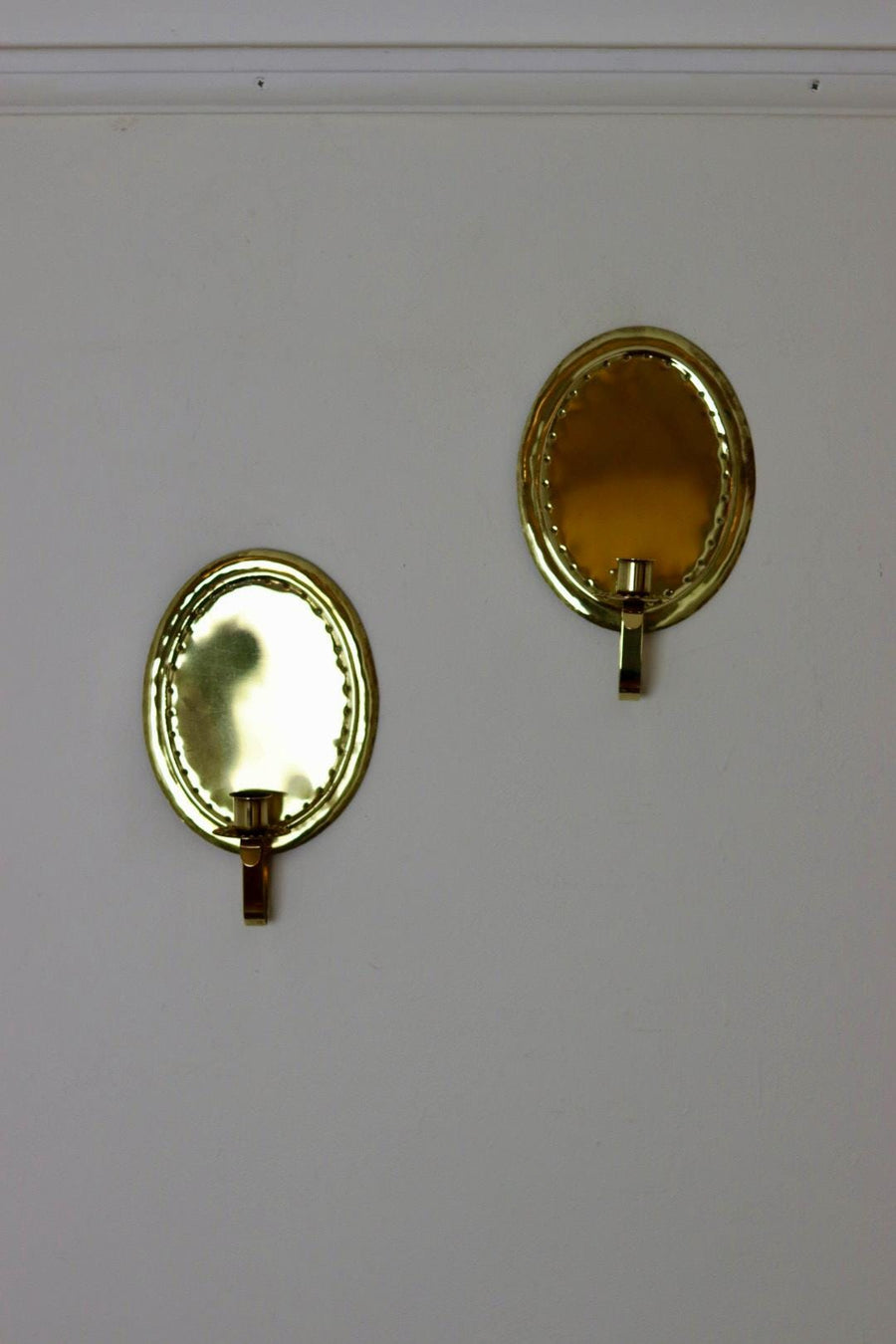 Pair Of Mid Century Swedish Brass Sconces