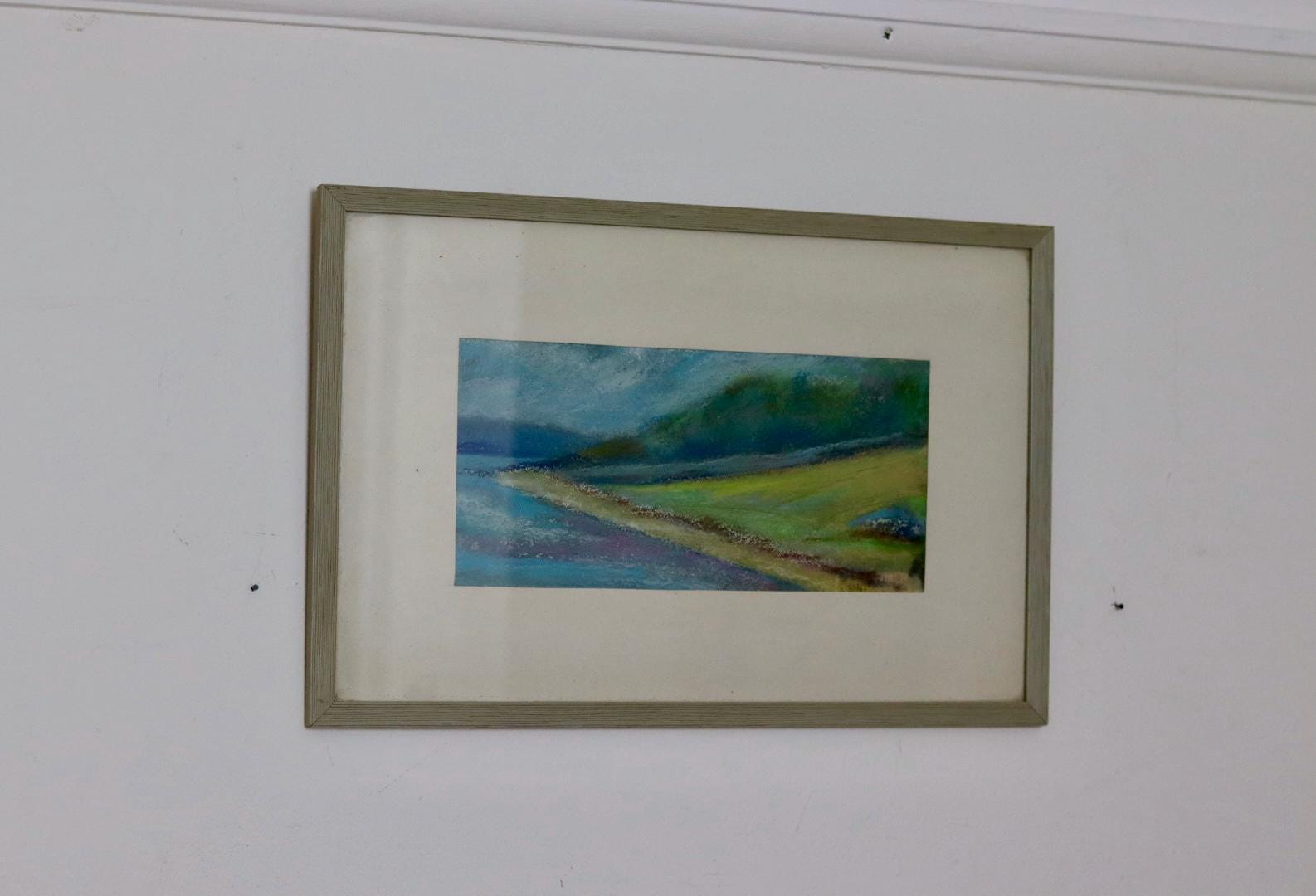 Swedish Mid-Century Oil On board Painting" Coastal Landscape "