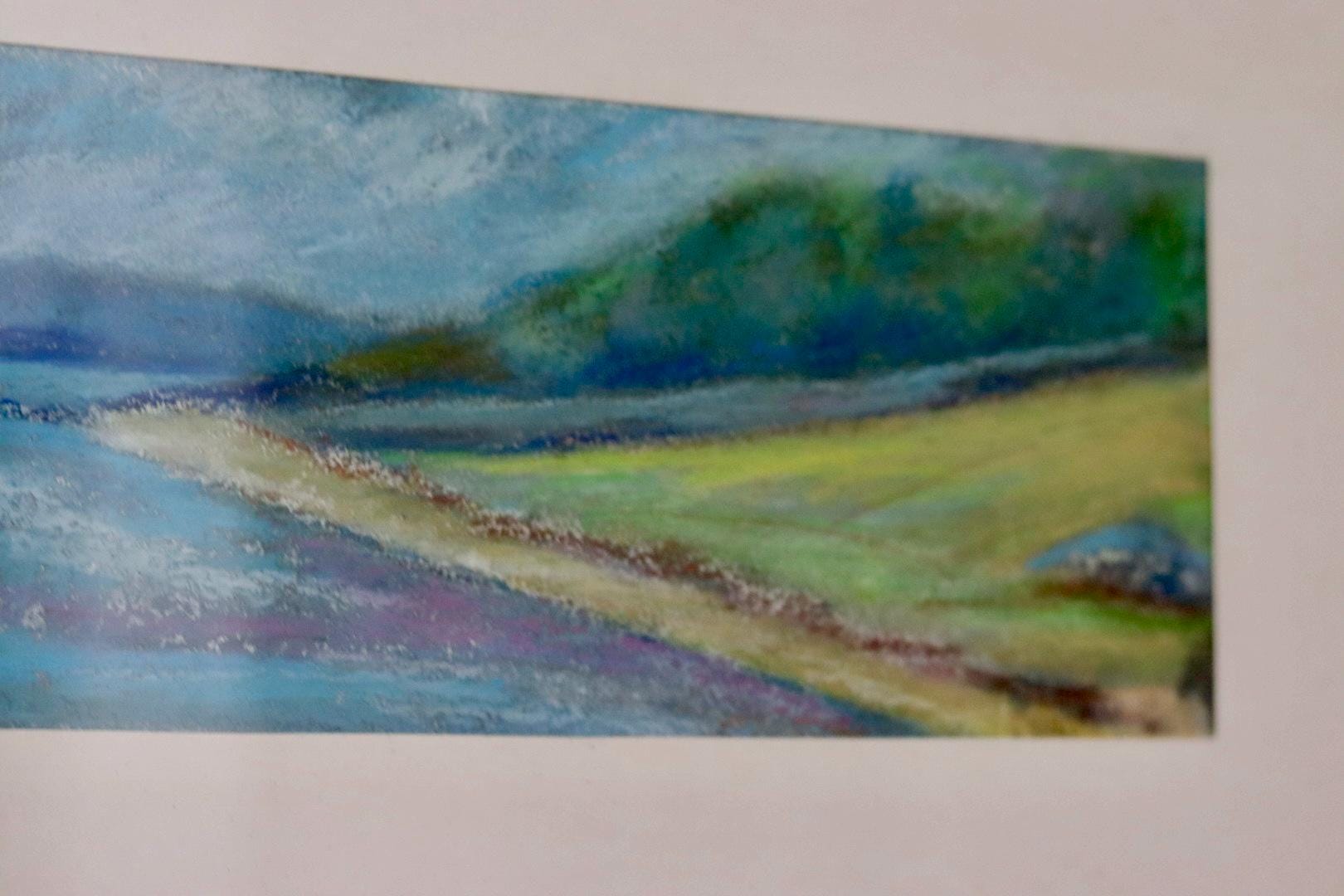 Swedish Mid-Century Oil On board Painting" Coastal Landscape "