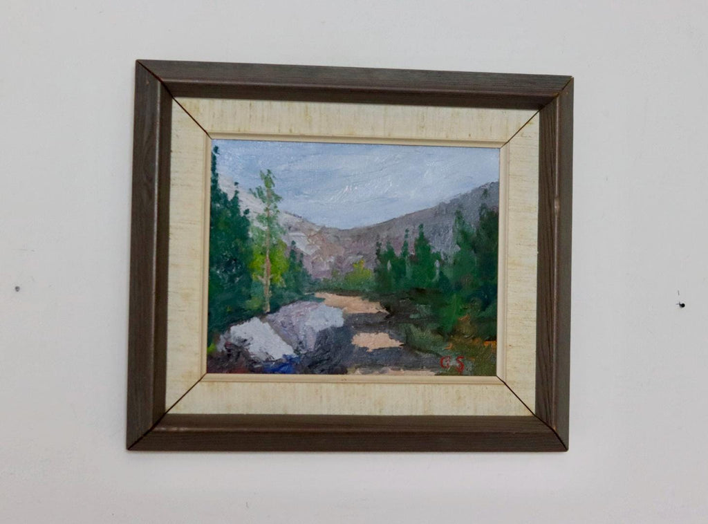 Swedish Mid-Century Oil On Canvas Painting" Mountain Stream"