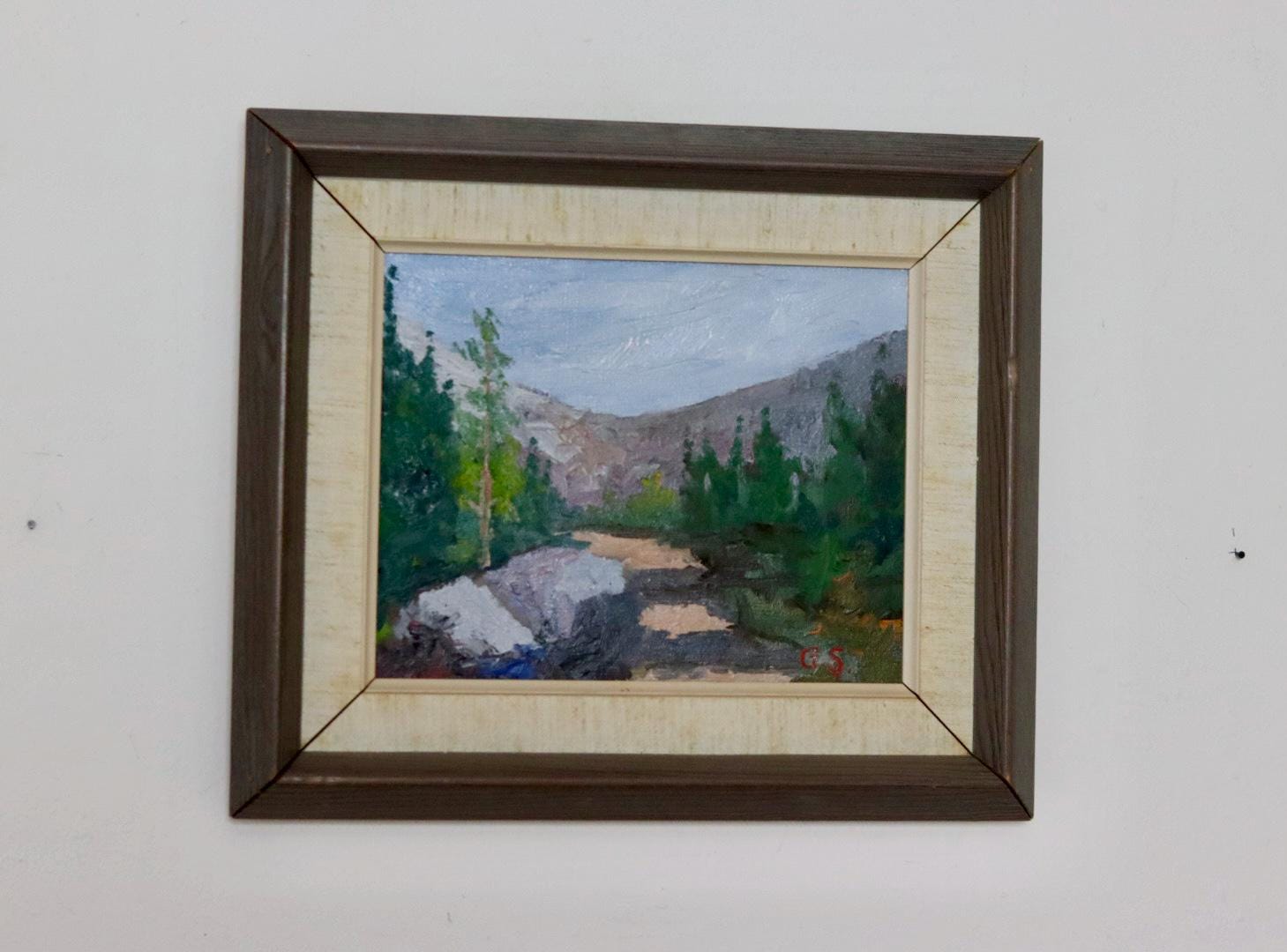Swedish Mid-Century Oil On Canvas Painting" Mountain Stream"