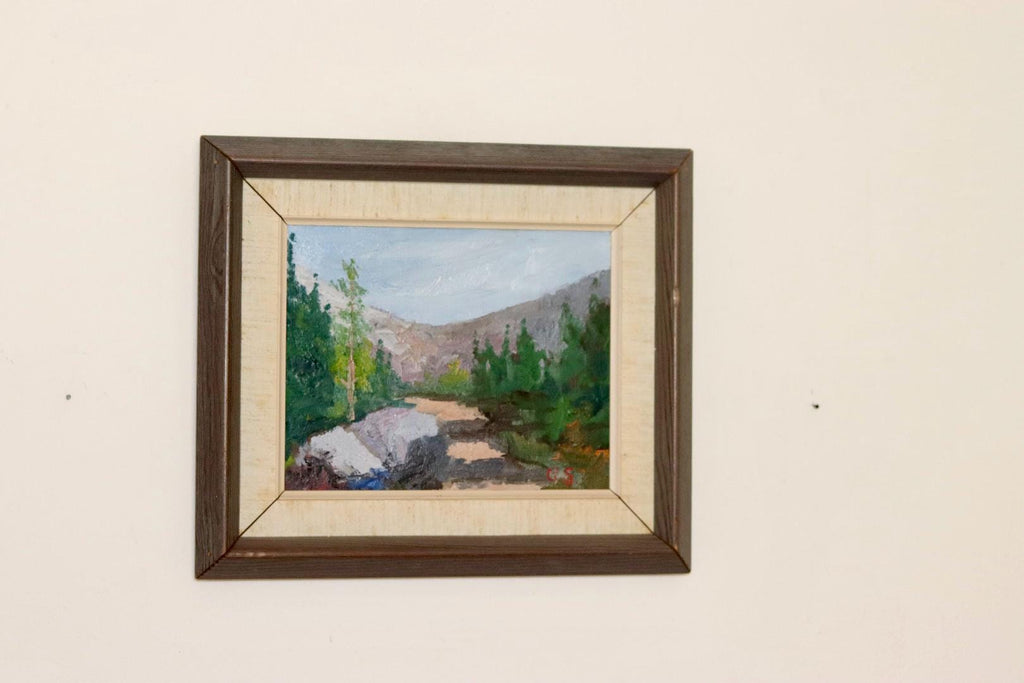 Swedish Mid-Century Oil On Canvas Painting" Mountain Stream"