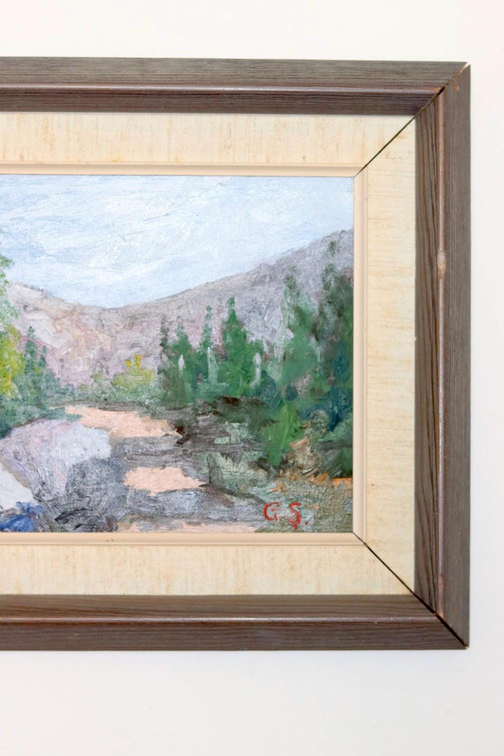 Swedish Mid-Century Oil On Canvas Painting" Mountain Stream"