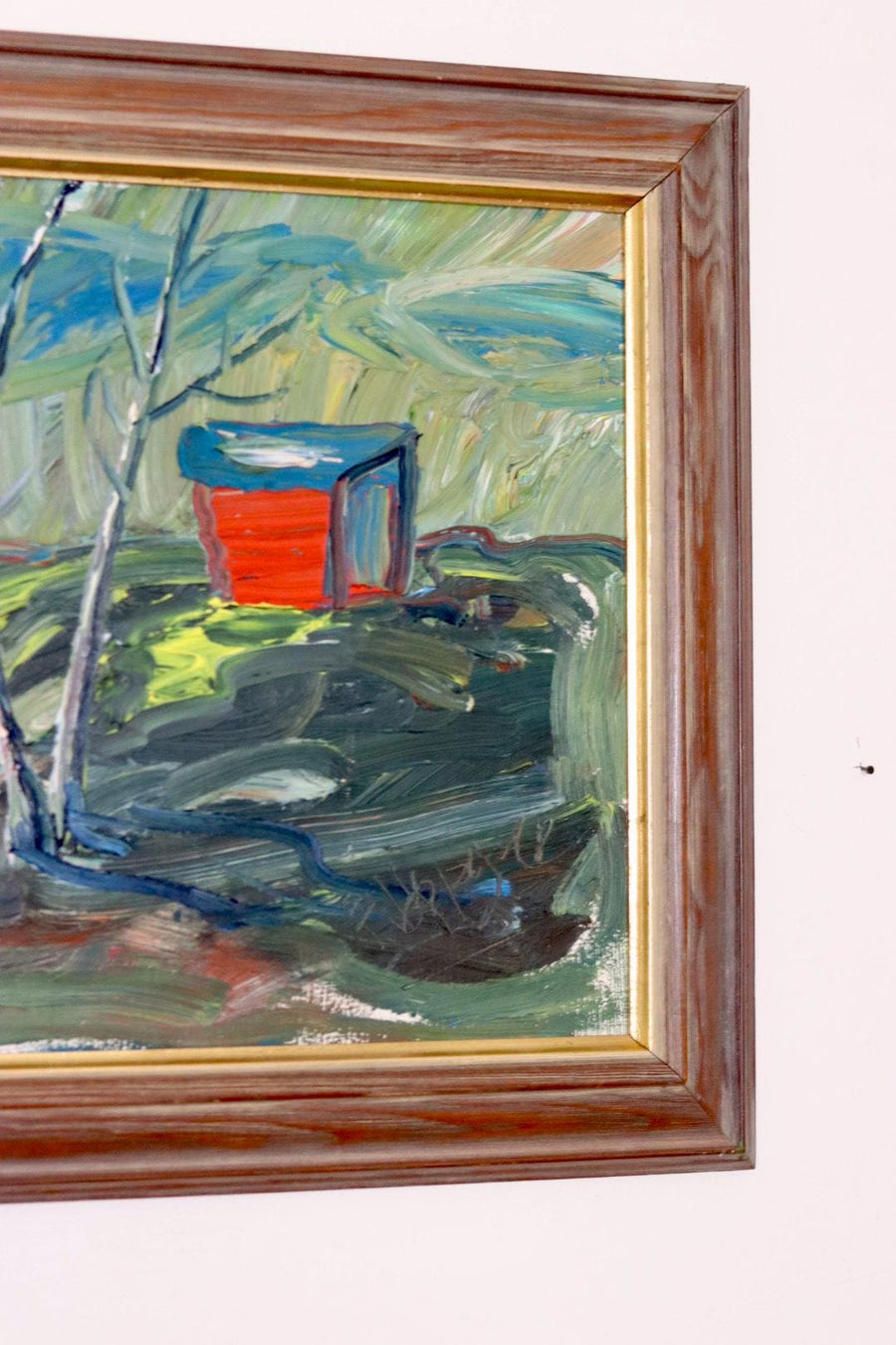 Mid-Century Oil On board Painting" Lanscape "--Vintage & Framed