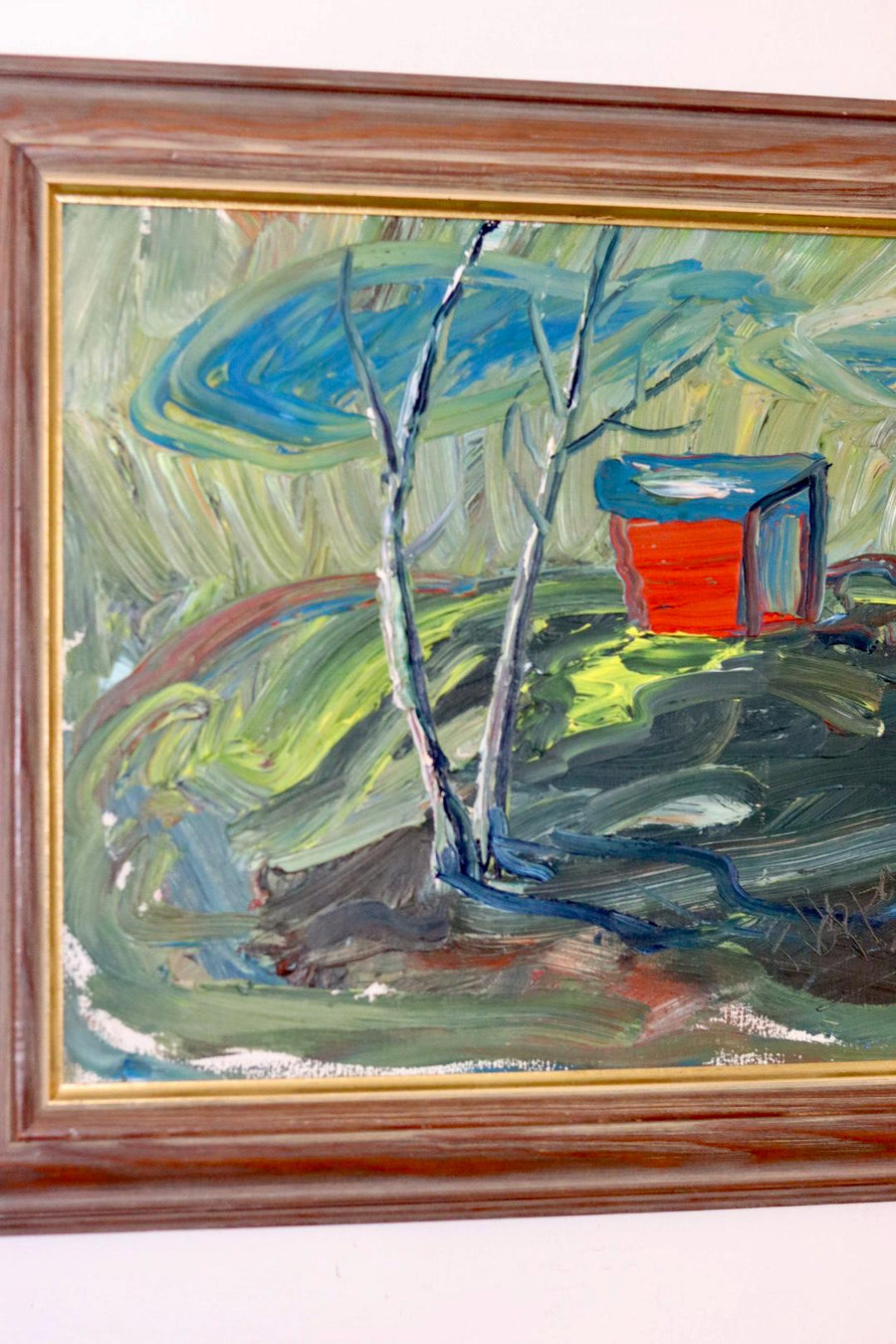 Mid-Century Oil On board Painting" Lanscape "--Vintage & Framed