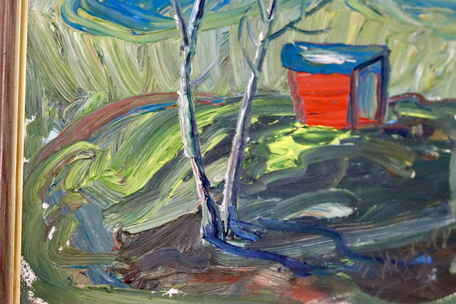 Mid-Century Oil On board Painting" Lanscape "--Vintage & Framed