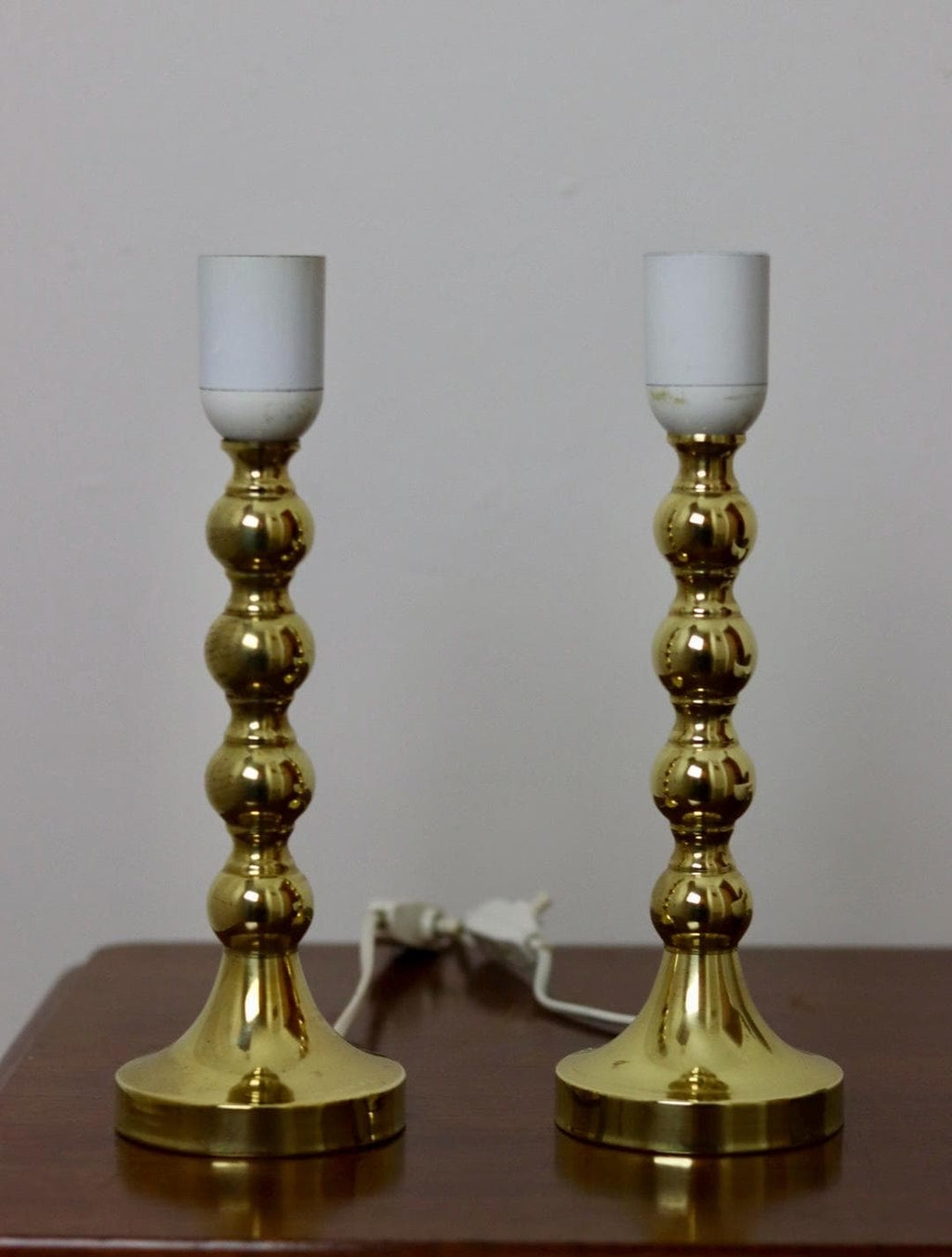 Pair of Mid Century Swedish Brass Lamps