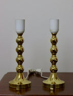 Pair of Mid Century Swedish Brass Lamps