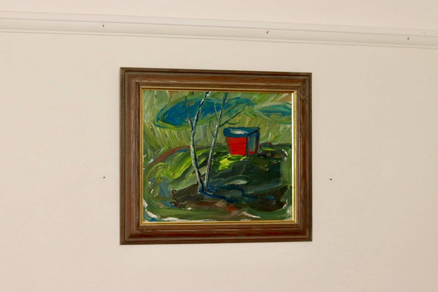 Mid-Century Oil On board Painting" Lanscape "--Vintage & Framed