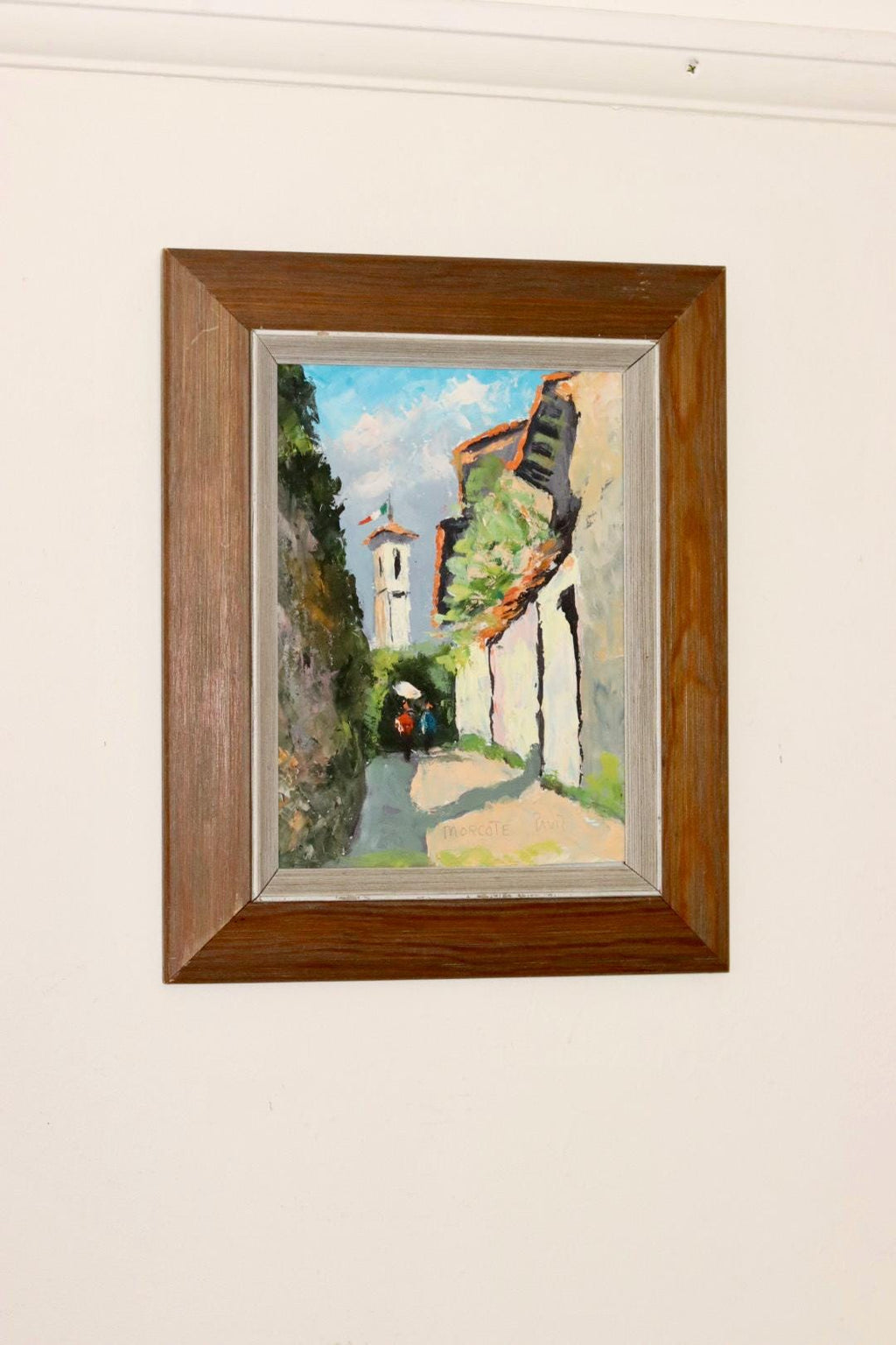 Swedish Oil On board Painting "Morcote" --Vintage & Framed