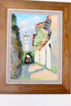 Swedish Oil On board Painting "Morcote" --Vintage & Framed