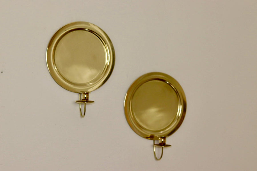 Pair Of Mid Century Swedish Brass Sconces