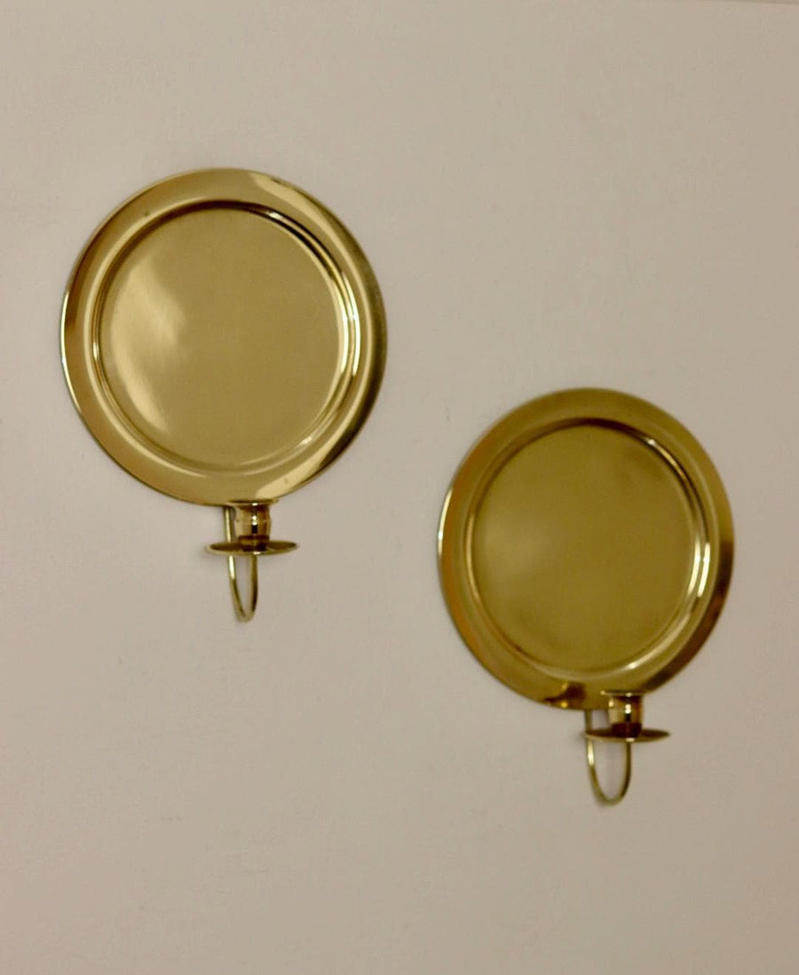 Pair Of Mid Century Swedish Brass Sconces